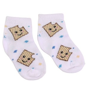 Picture of Passover Baby Socks Matzah Design Size 12-24 Months White